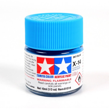 TINTA ACRÍLICA MINI X-14 AZUL CELESTE 10ML TAMIYA TAM 81514